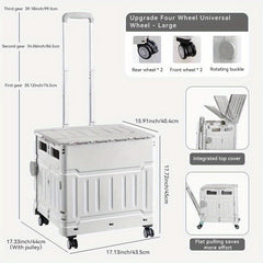 Foldable Utility Cart With Wheels Portable Heavy Duty Shopping Cart
