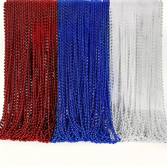 24pcs Assorted Colors Plastic Beaded Necklaces for Christmas and Events