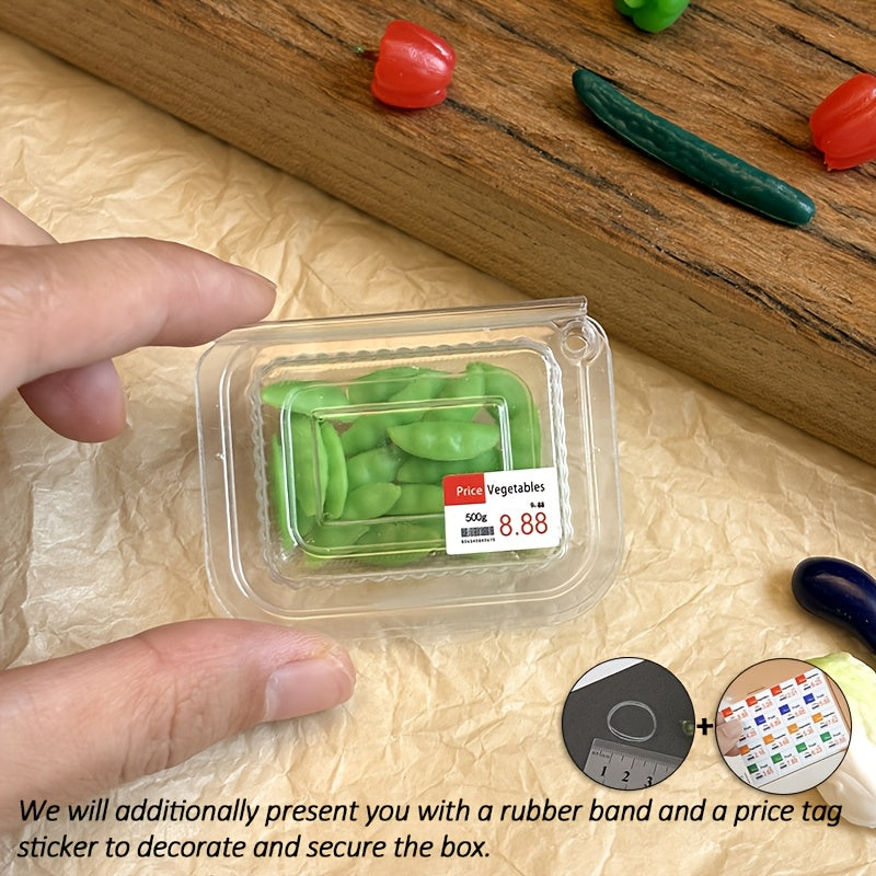 1:12 Mini Veg Boxes w/ Labels Assorted Kitchen Toy Deco