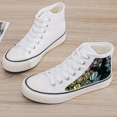 Easter Egg Pattern High Top Skate Shoes with Warm Lining