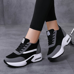 Chunky Lace-up Platform Sneakers with Hidden Heel