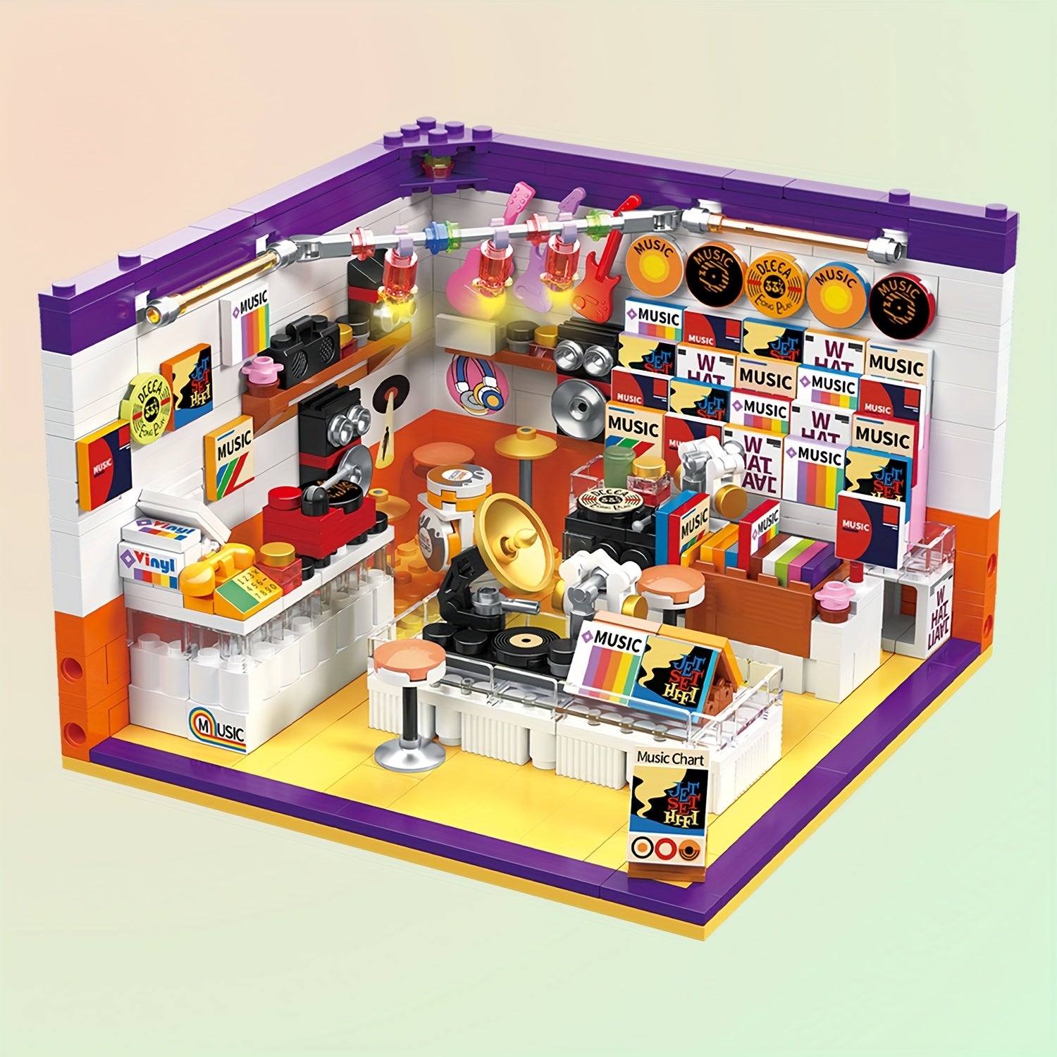 Mini Building Blocks Construction Set for Teenagers Hair Salon & Record Store