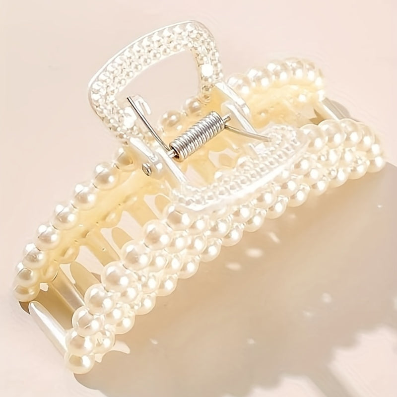 Faux Pearl Beads Hair Claw Shark Claw Hair Clip Women's Hair Accessory