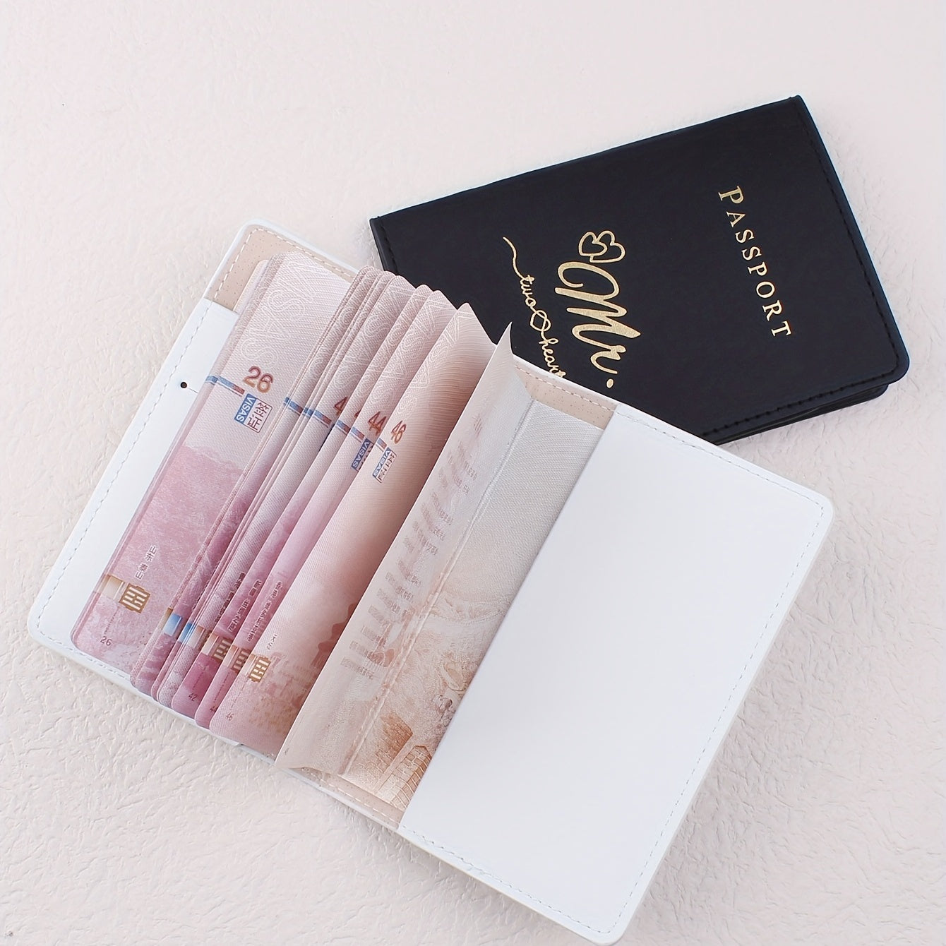 2pcs Mr &Mrs Passport Holder Travel Passport Holder Set