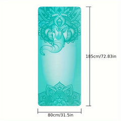 Elephant Printed Non Slip Yoga Mat Soft Fitness Mat For Home Exercise
