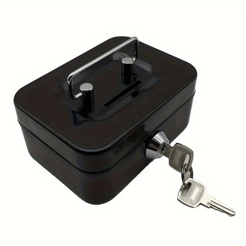 Mini Metal Money Storage Box Locking Lid Keys Household Organizer