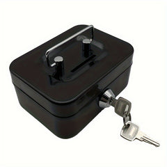 Mini Metal Money Storage Box Locking Lid Keys Household Organizer