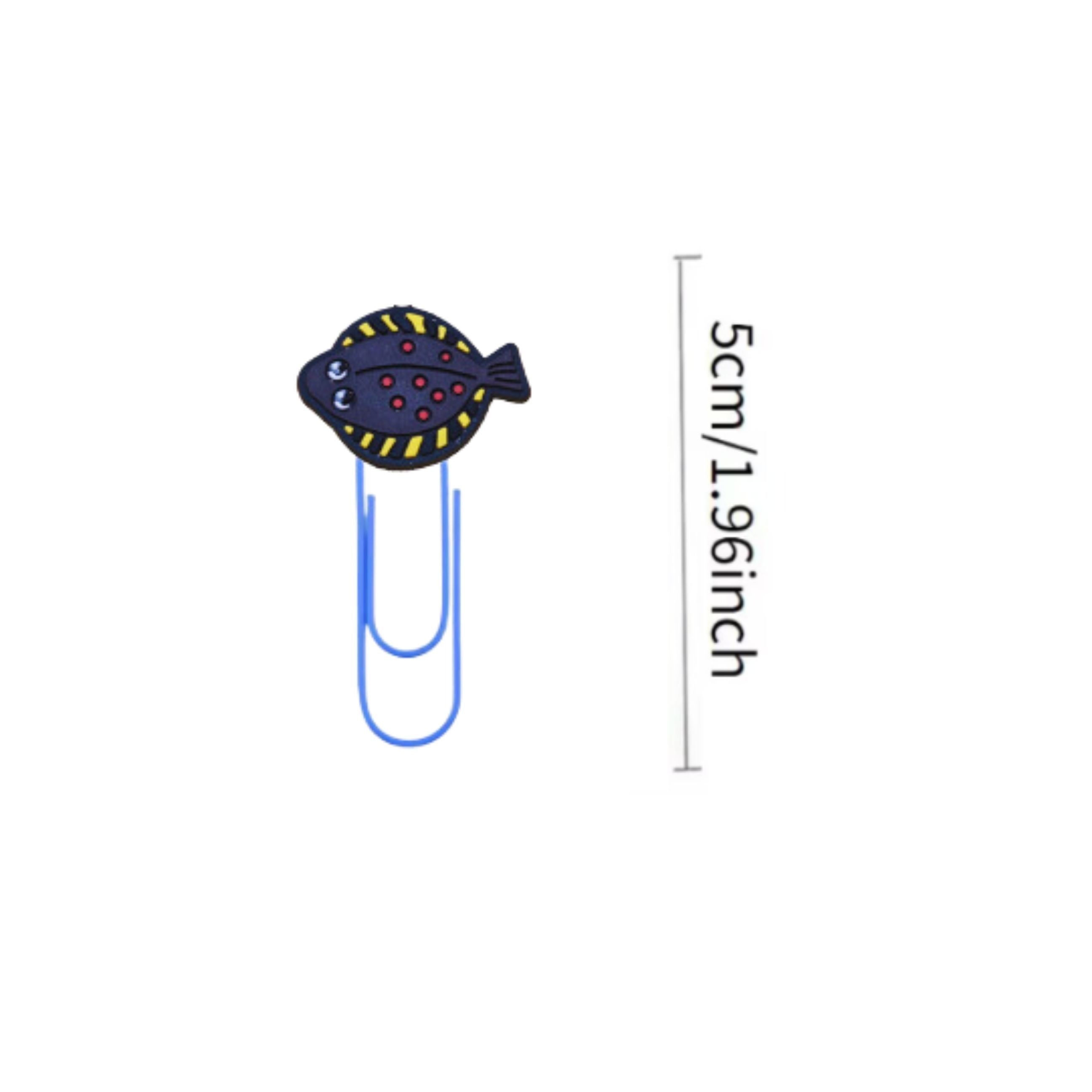 10pcs Cartoon Paper Clips Colorful Bookmark Plie...