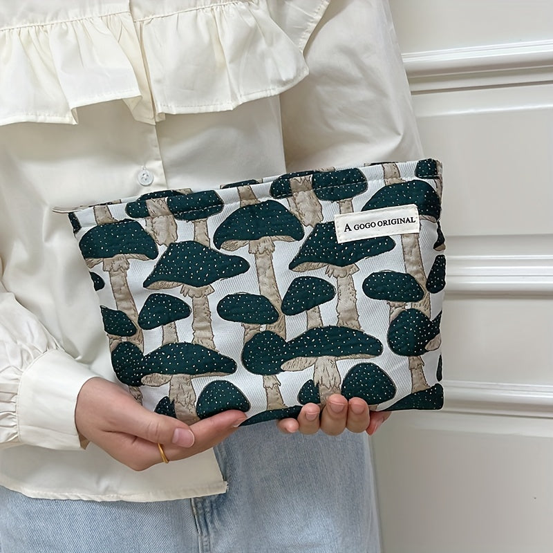 Mushroom Print Makeup Storage Pouch & Toiletry Organizer