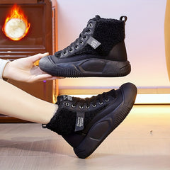 Women's Fleece Snow Boots Comfortable High Board Shoes