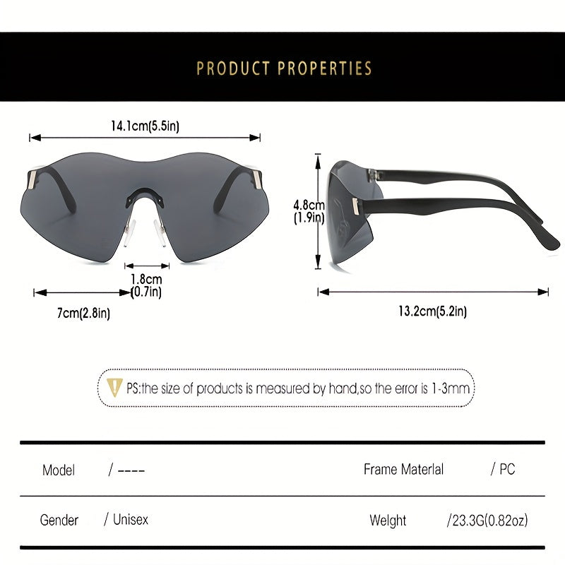Y2K Wrap Around Sunglasses UV400 for Cycling Fishing Beach