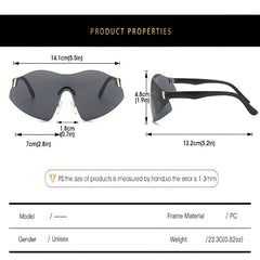 Y2K Wrap Around Sunglasses UV400 for Cycling Fishing Beach