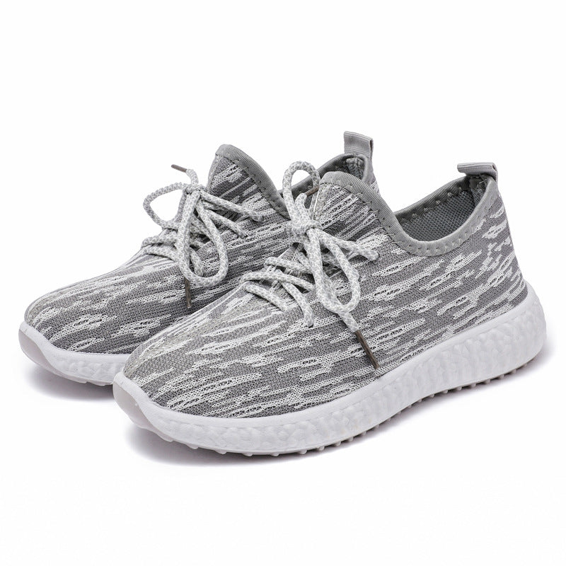 Women's Knitted Road Running Shoes Lightweight & Breathable Lace Up Sports Shoes