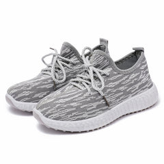 Women's Knitted Road Running Shoes Lightweight & Breathable Lace Up Sports Shoes