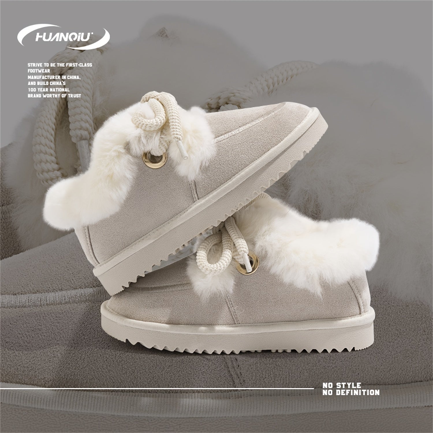 HUANQIU Women's Winter Snow Boots Fleece Lined Lace up Comfortable