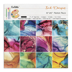 12pcs Scrapbook Paper 6x6in Marble & Dot Wooden Pattern Crafting DIY Material