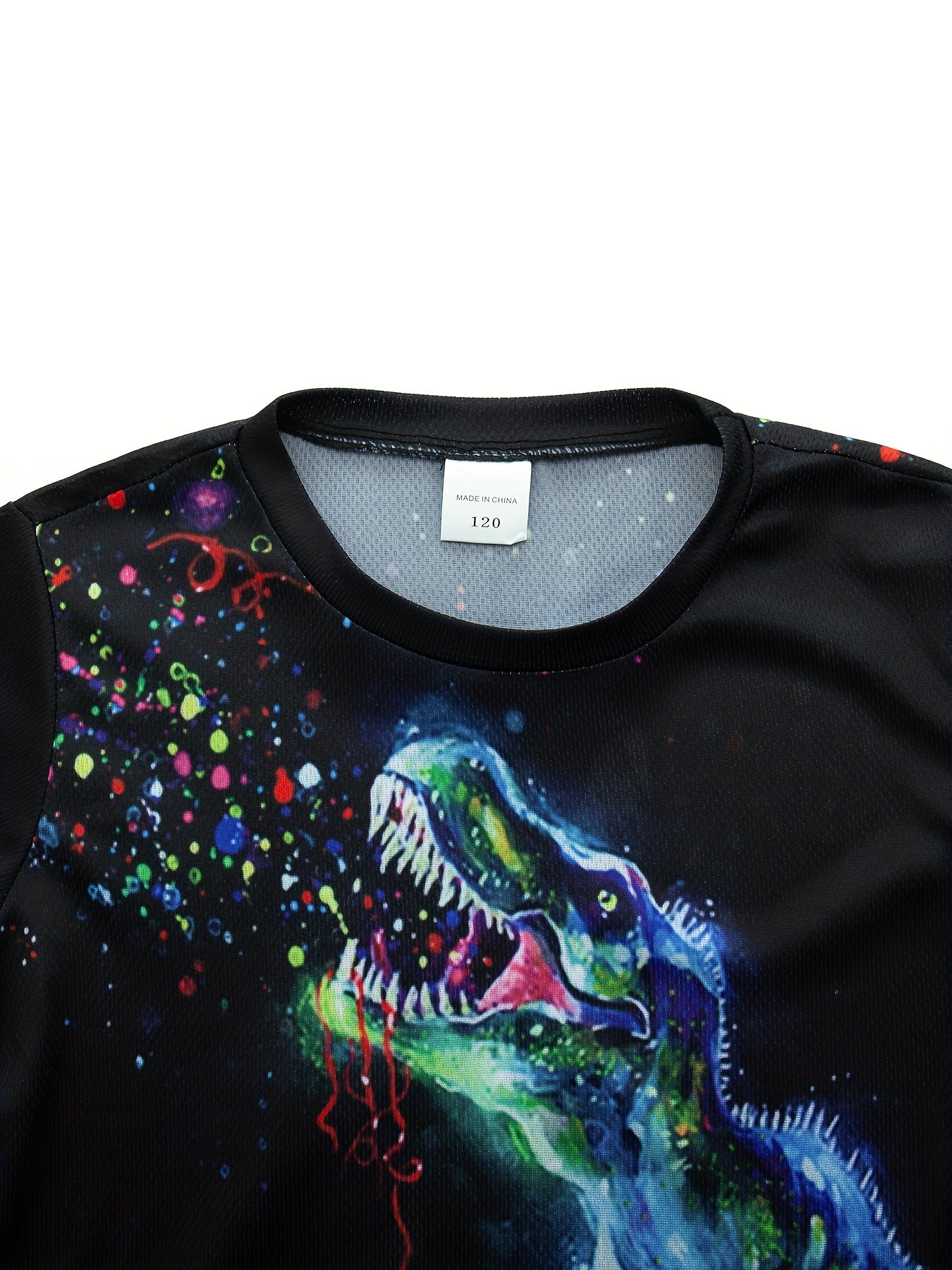 Kids Polka Dot Dinosaur 3D Print T-shirt Short Sleeve Tee
