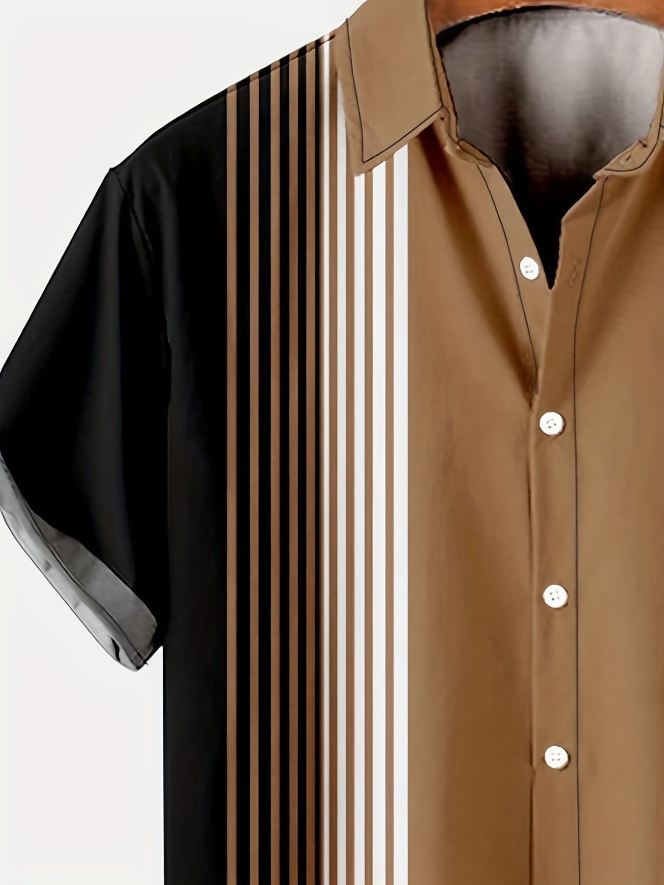 Stripe Pattern Print Men's Casual Short Sleeve Shirt