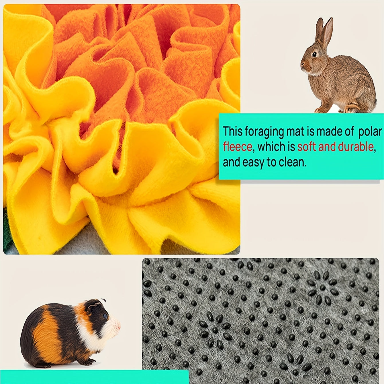 Rabbit Foraging Mat Toy for Pet Training and Feeding