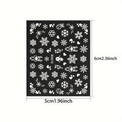 30 Sheets 3D Snowflake Nail Art Stickers Christmas Winter DIY Decoration