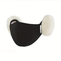 Women's Winter Ear Warmer Face Mask Pink Pom Pom Soft Warmth