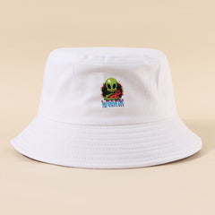 Alien Print Cotton Bucket Hat Man Unisex Visor Sun Hats