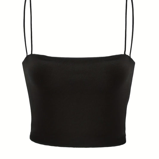 Y2K Sexy Backless Cami Top Spaghetti Strap Crop Top for Summer