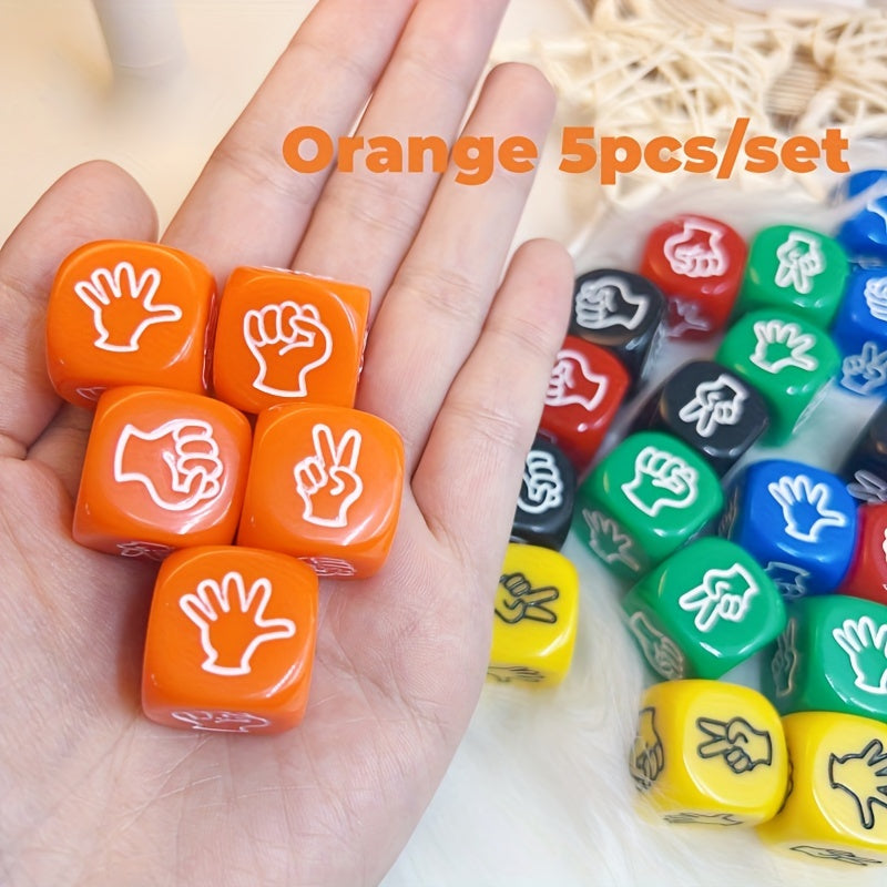 5pcs Acrylic Scissor Paper Rock Game Dice For Friends