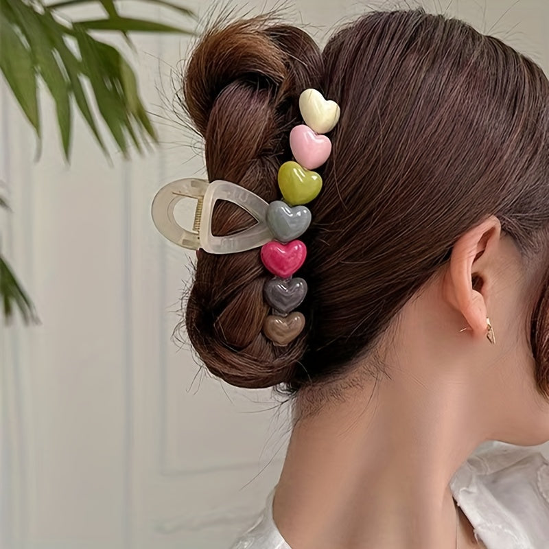 Heart Shape Hair Claw for Girls Women