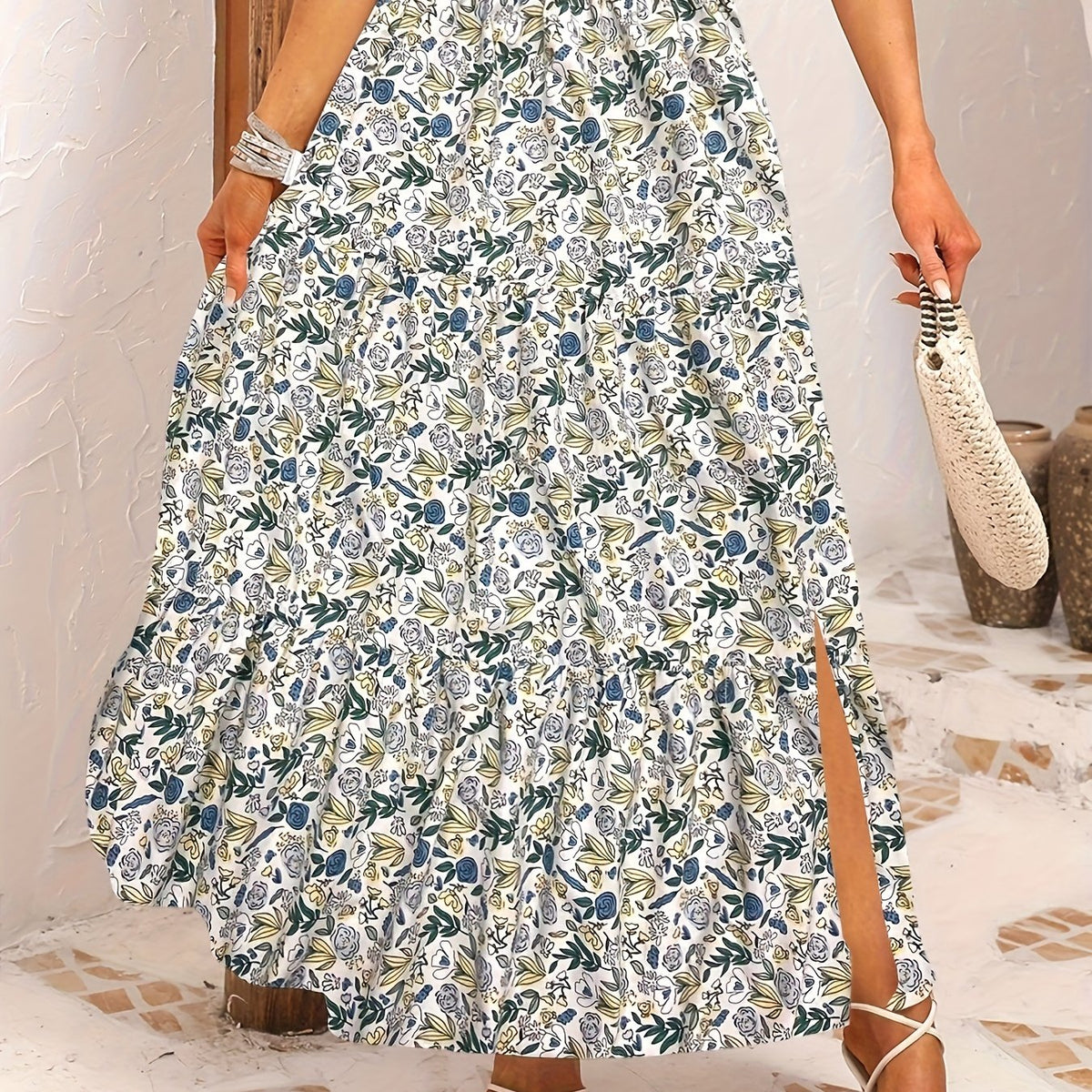  Boho Skirt Women's Floral Print A Line Skirt