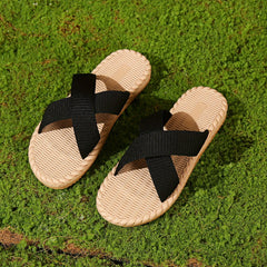 Women's Cross Strap Slide Sandals Casual Slip On Outdoor Shoes