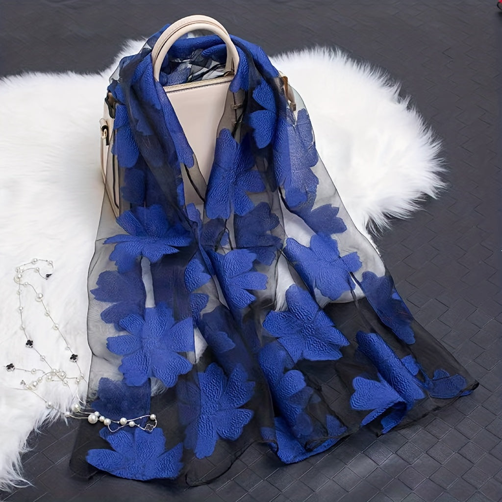 Flower Lace Stitching Shawl Soft Breathable Scarf Light Thin