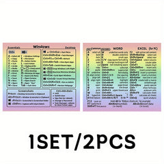Windows Word Shortcut Sticker 2pcs Set PVC Label Decorative Sticker