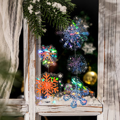 20pcs Christmas Snowflake Laser Stickers Art Crystal Sun Window Stickers