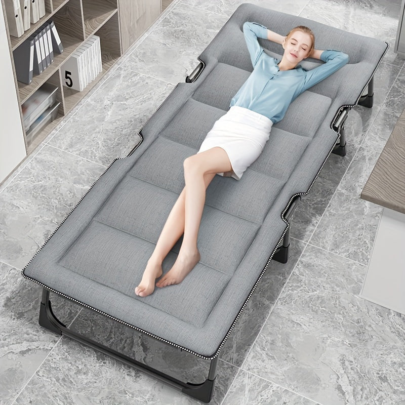Outdoor Folding Bed Single Bed Adjustable Lounger for Office Nap