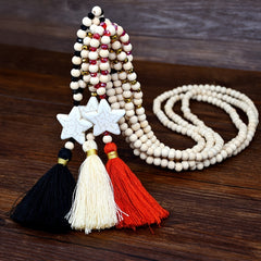 Turquoise Tassel Pendant Long Necklace Fall