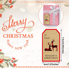 300pcs Christmas Holiday Stickers 8 Patterns Self-Adhesive Label Roll