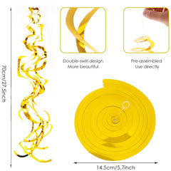 12pcs Golden Hanging Swirl Decorations for Party Ceiling Wedding