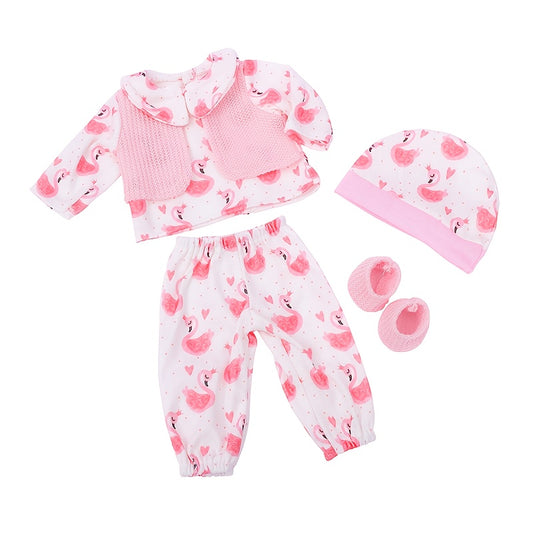4pcs Flamingo Girl Doll Clothes for 17-18 inch Reborn Dolls