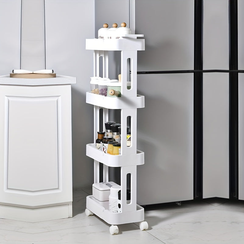 Floor Standing Storage Rack Kitchen Living Room Movable Small Cart