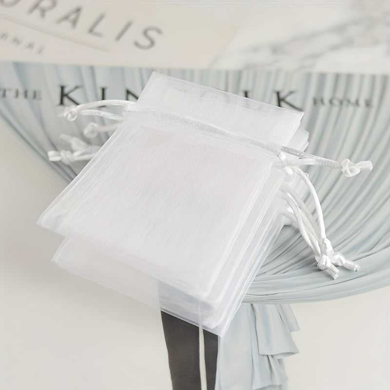 50pcs Organza Gift Bags Transparent Mesh Bags for Jewelry Cosmetics Candy