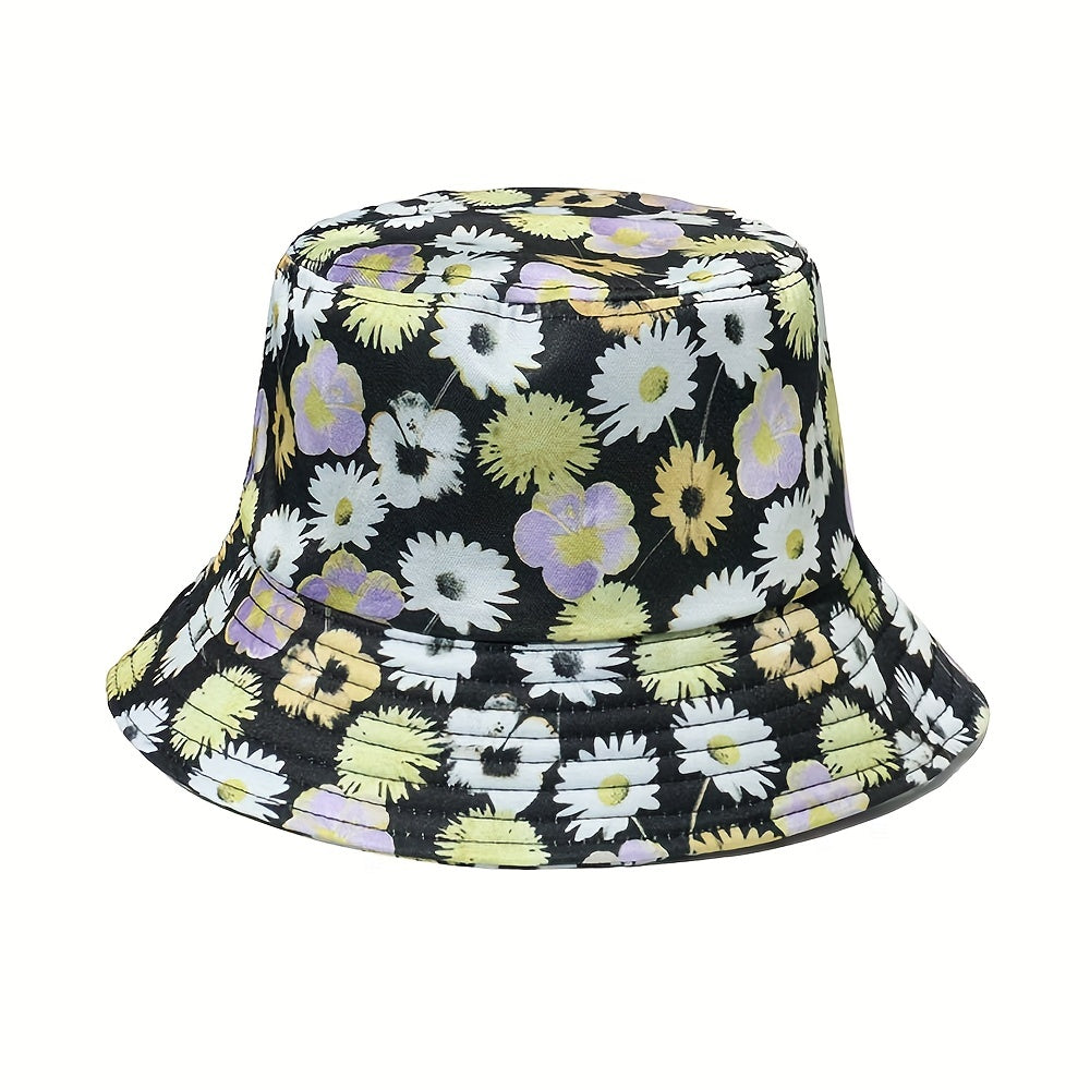 Sunflower Print Fisherman Hat Bucket Hat for Men and Women