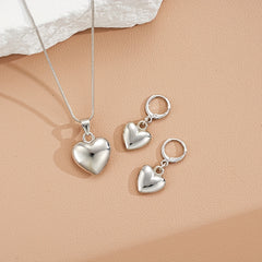 Vacation Heart Jewelry Set for Women - Necklace & Earrings