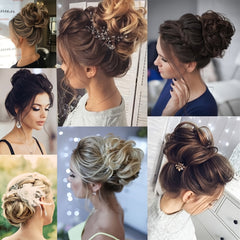 Curly Synthetic Bun Hair Extensions Elastic Donut Ponytail