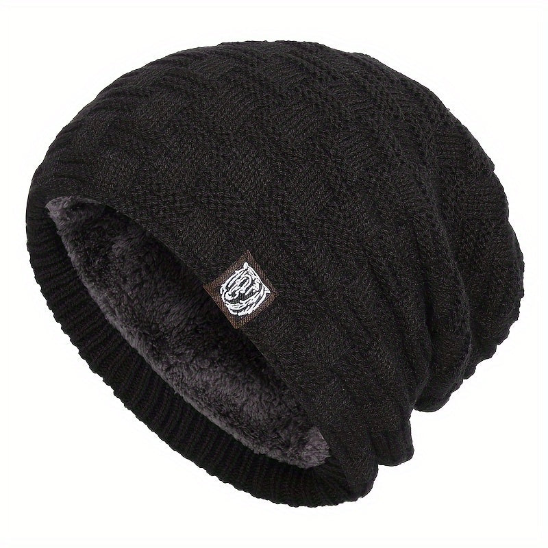 Knitted Winter Beanie Hat Fleece Lined Ear Protection