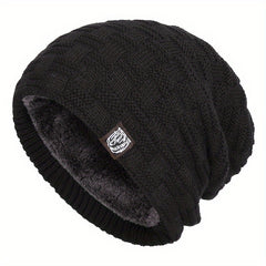 Knitted Winter Beanie Hat Fleece Lined Ear Protection
