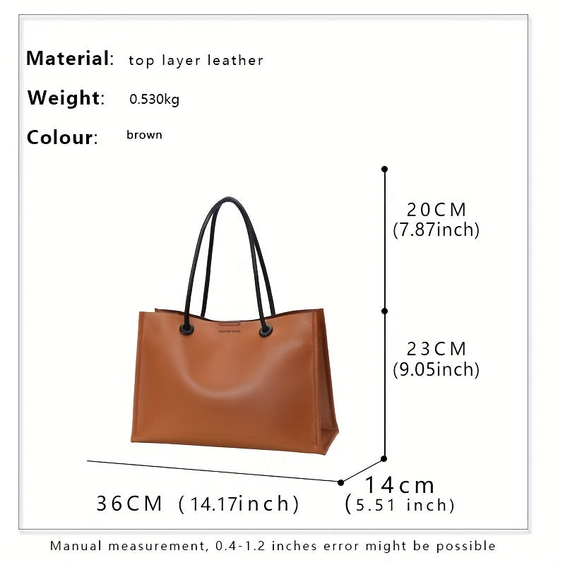 Large Leather Work Tote Bag for Women