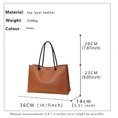 Large Leather Work Tote Bag for Women