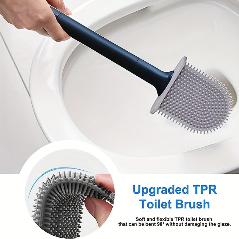 Soft Rubber Toilet Brush With Removable Handle - Effortless Cleaning Tool