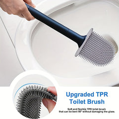 Soft Rubber Toilet Brush With Removable Handle - Effortless Cleaning Tool